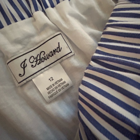 J Howard blue/white stripe cold shoulder dress - Picture 11 of 11